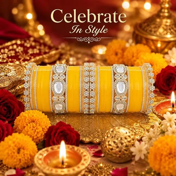 Yellow_Silver_Plastic_American_Diamond_Bridal_Chuda_Bangle_Set_For_Women