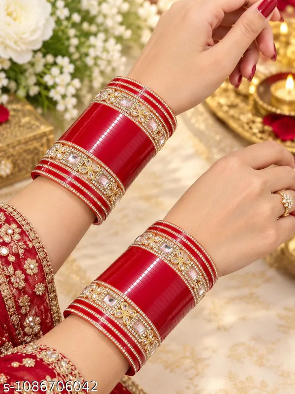 Red_Plastic_American_Diamond_Bridal_Chuda_Bangle_Set_For_Women