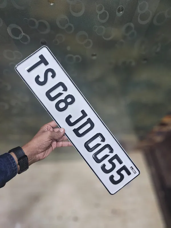 White_Aluminium_Raised_Letter_Number_Plate_Set_Of_2