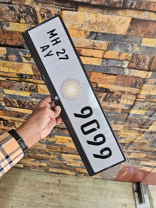 White_Acrylic_Custom_Registration_Number_Plate_Set_Of_2