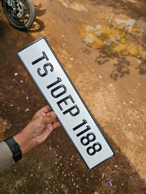 White_Acrylic_Custom_Registration_Number_Plate_Set_Of_2