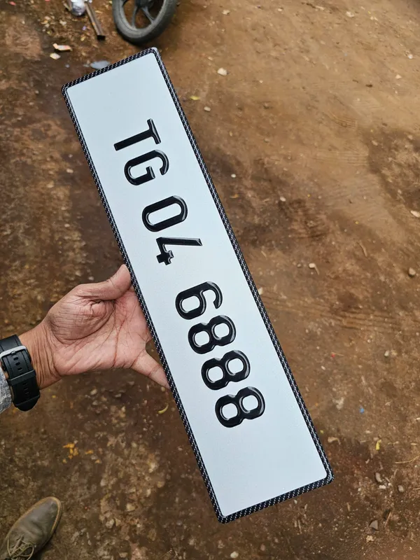White_Acrylic_Custom_Registration_Number_Plate_Set_Of_2