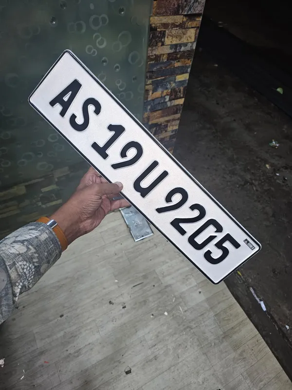 White_Aluminium_Raised_Letter_Number_Plate_Set_Of_2