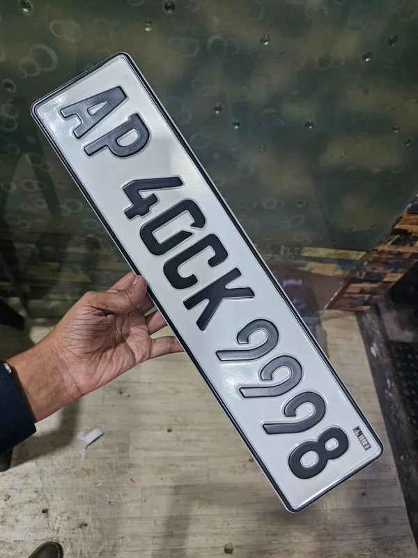 White_Aluminium_Raised_Letter_Number_Plate_Set_Of_2