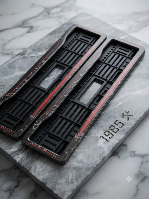 Black_And_Red_Plastic_Car_Number_Plate_Frame_Set_Set_Of_2