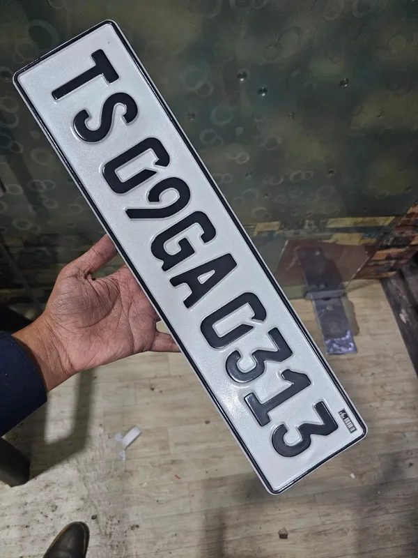 White_Aluminium_Raised_Letter_Number_Plate_Set_Of_2