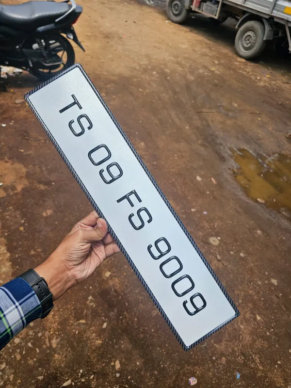 White_Acrylic_Custom_Registration_Number_Plate_Set_Of_2