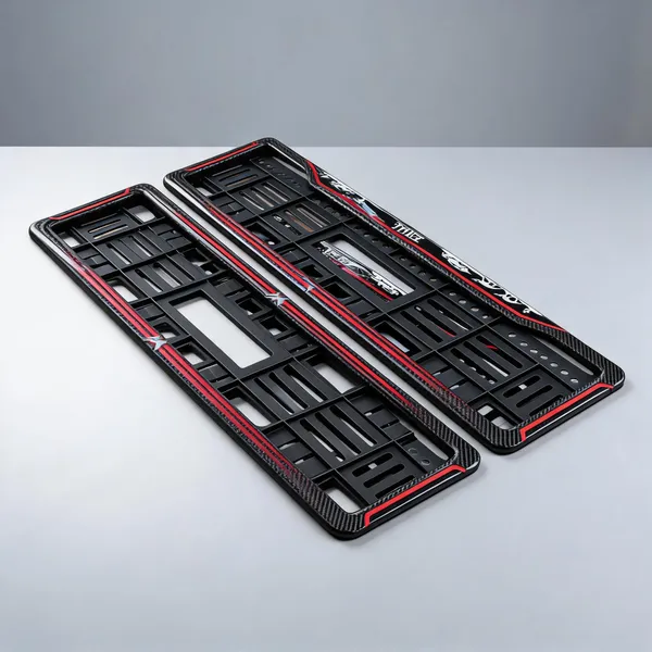 Black_And_Red_Plastic_Vehicle_Number_Plate_Frame_Pair_Set_Of_2