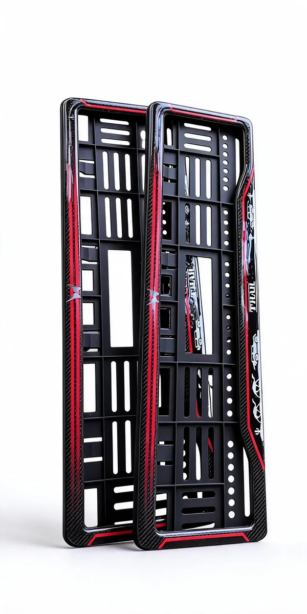 Black_And_Red_Plastic_Vehicle_Number_Plate_Frame_Pair_Set_Of_2