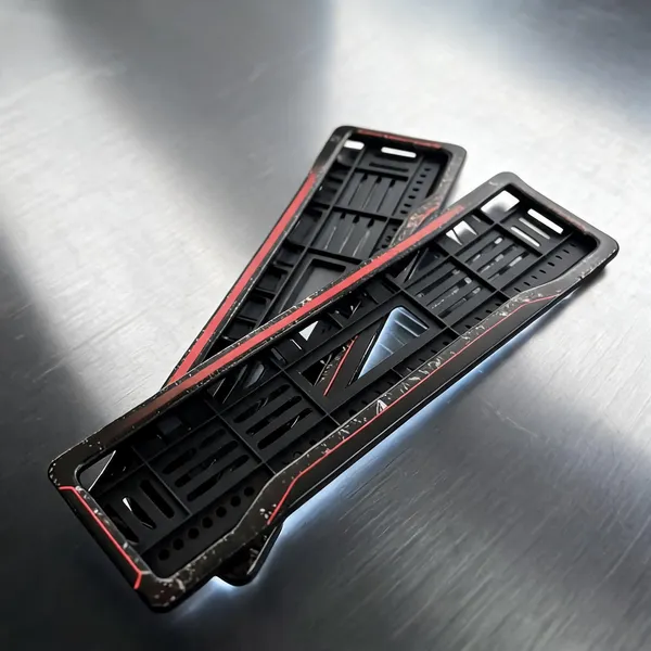 Black_And_Red_Plastic_Car_Number_Plate_Frame_Set_Set_Of_2
