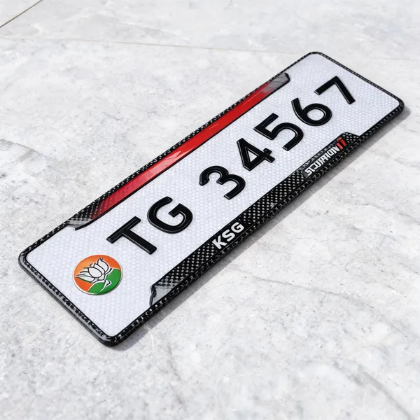 White_Acrylic_Custom_Registration_Number_Plate_Set_Of_2