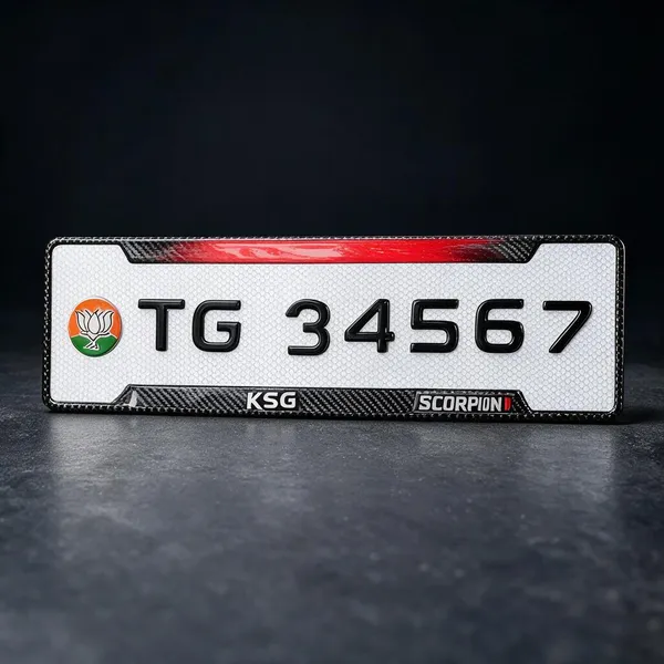 White_Acrylic_Custom_Registration_Number_Plate_Set_Of_2
