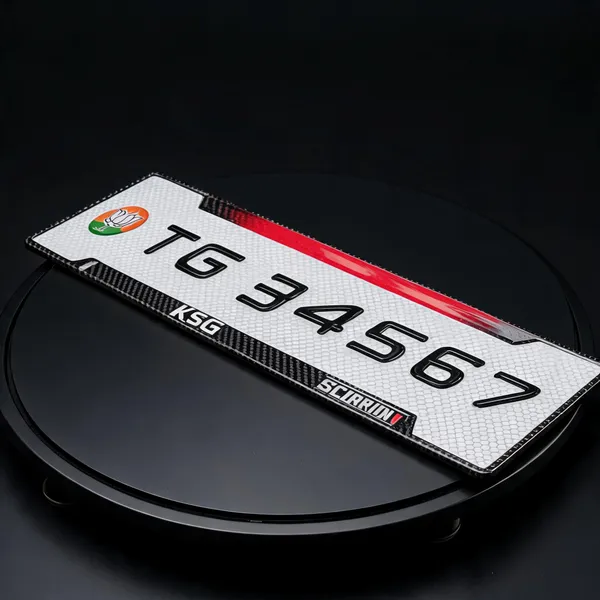White_Acrylic_Custom_Registration_Number_Plate_Set_Of_2