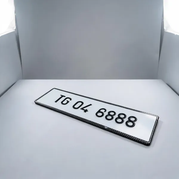 White_Acrylic_Custom_Registration_Number_Plate_Set_Of_2