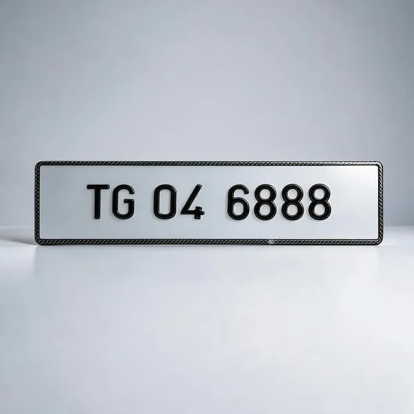 White_Acrylic_Custom_Registration_Number_Plate_Set_Of_2