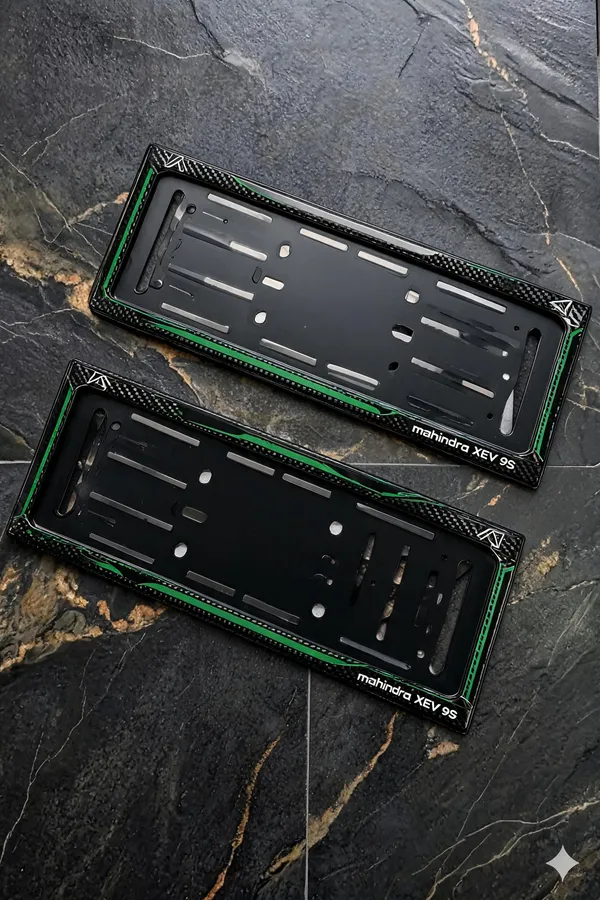 Black_And_Green_Plastic_Car_Number_Plate_Frame_Set_Set_Of_2