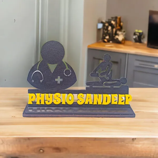 Personalized_7_Inch_Physiotherapist_Caricature_Nameplate_with_Stand_|_Custom_Physiotherapy_Gift_for_Any_Profession_|_Double-Layer_Laminated_MDF_Wood_Showpiece_with_Glossy_Finish_&_Acrylic_Name_Letters_|_Unique_Gift_for_Men_&_Women