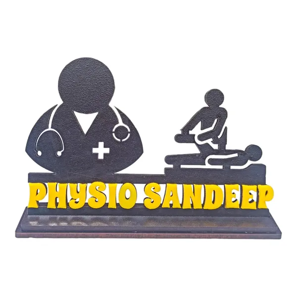 Personalized_7_Inch_Physiotherapist_Caricature_Nameplate_with_Stand_|_Custom_Physiotherapy_Gift_for_Any_Profession_|_Double-Layer_Laminated_MDF_Wood_Showpiece_with_Glossy_Finish_&_Acrylic_Name_Letters_|_Unique_Gift_for_Men_&_Women
