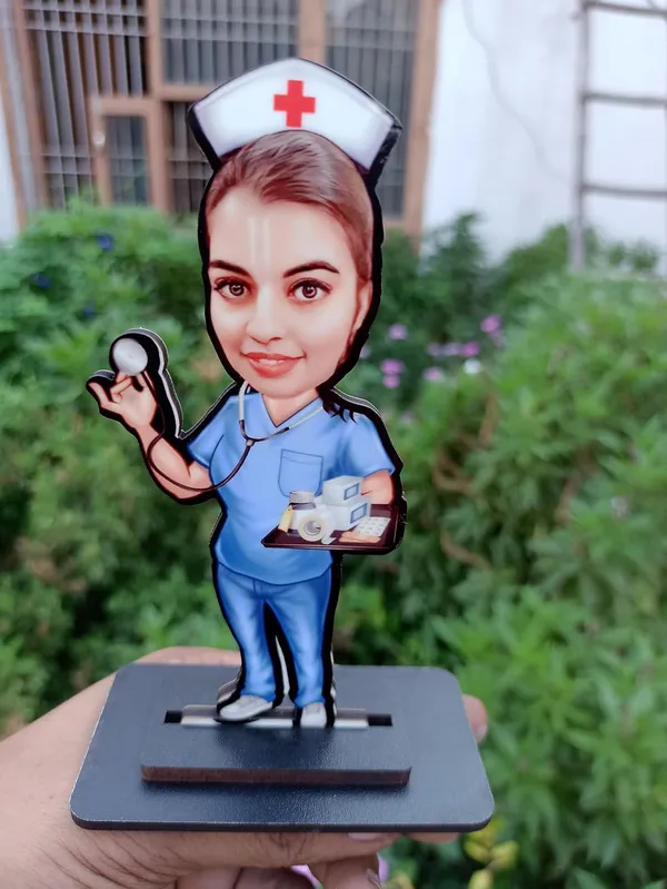Personalized_Doctor_Caricature_with_Stand,_7_Inch_Custom_2D_Wooden_Figurine_with_Acrylic_Nameplate,_Double_Layer_Glossy_Laminated_MDF_Gift_for_Male_&_Female_Doctors,_Surgeon,_Dentist,_Cardiologist_&_Any_Profession
