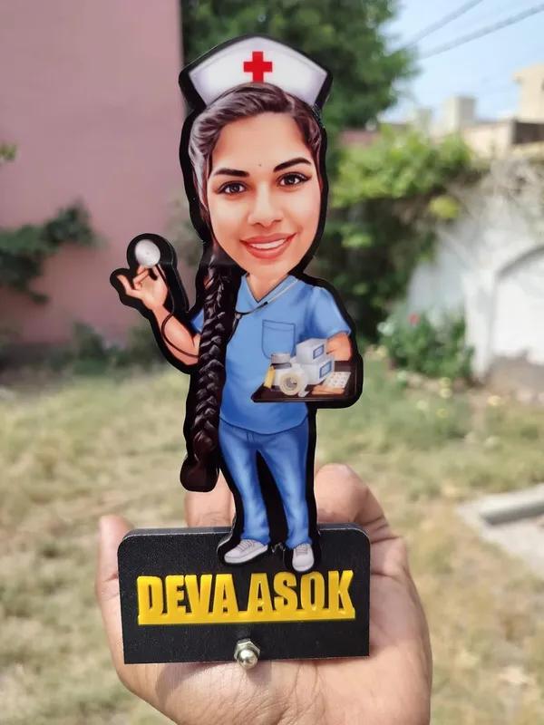 Personalized_Doctor_Caricature_with_Stand,_7_Inch_Custom_2D_Wooden_Figurine_with_Acrylic_Nameplate,_Double_Layer_Glossy_Laminated_MDF_Gift_for_Male_&_Female_Doctors,_Surgeon,_Dentist,_Cardiologist_&_Any_Profession