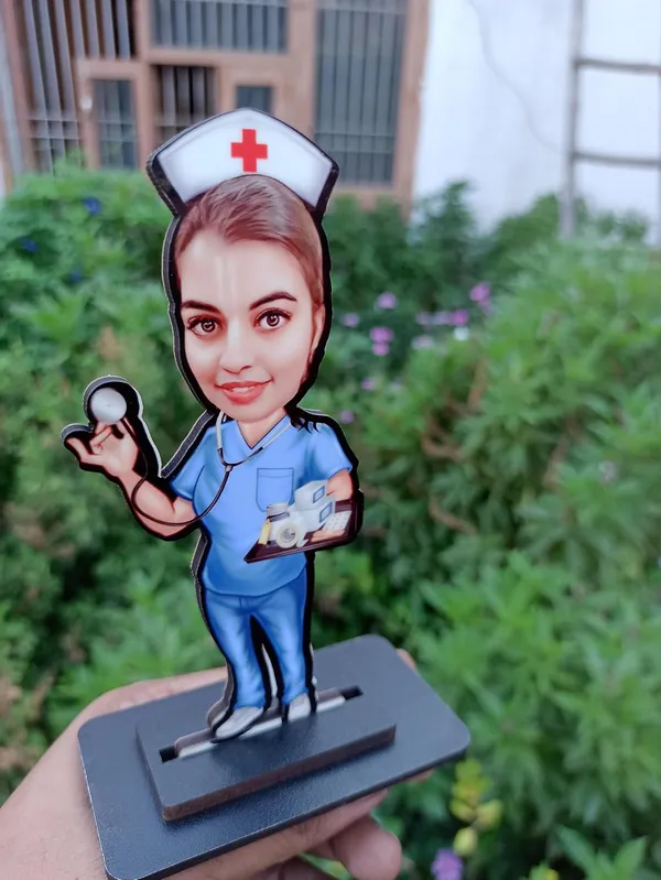 Personalized_Doctor_Caricature_with_Stand,_7_Inch_Custom_2D_Wooden_Figurine_with_Acrylic_Nameplate,_Double_Layer_Glossy_Laminated_MDF_Gift_for_Male_&_Female_Doctors,_Surgeon,_Dentist,_Cardiologist_&_Any_Profession