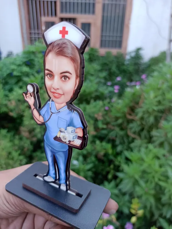 Personalized_Doctor_Caricature_with_Stand,_7_Inch_Custom_2D_Wooden_Figurine_with_Acrylic_Nameplate,_Double_Layer_Glossy_Laminated_MDF_Gift_for_Male_&_Female_Doctors,_Surgeon,_Dentist,_Cardiologist_&_Any_Profession