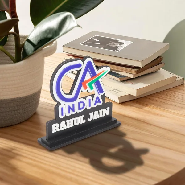 Personalized_CA_India_Logo_Nameplate_|_Custom_2D_MDF_Caricature-Style_Desk_Stand_with_Acrylic_Name_|_Glossy_Double-Layer_Laminated_MDF_|_Professional_Gift_for_Men_&_Women