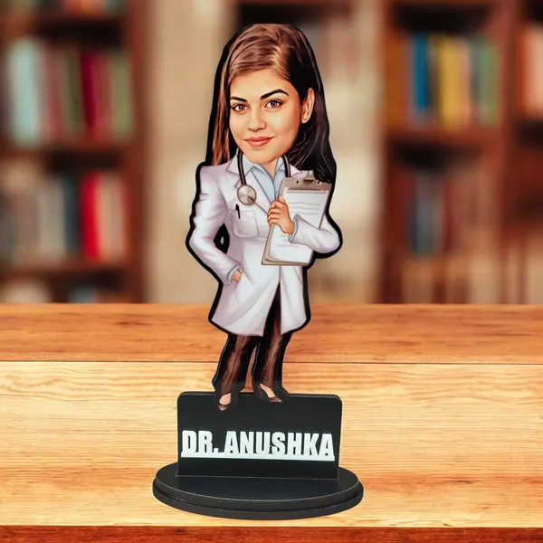 Personalized_Doctor_Caricature_with_Stand,_7_Inch_Custom_2D_Wooden_Figurine_with_Acrylic_Nameplate,_Double_Layer_Glossy_Laminated_MDF_Gift_for_Male_&_Female_Doctors,_Surgeon,_Dentist,_Cardiologist_&_Any_Profession