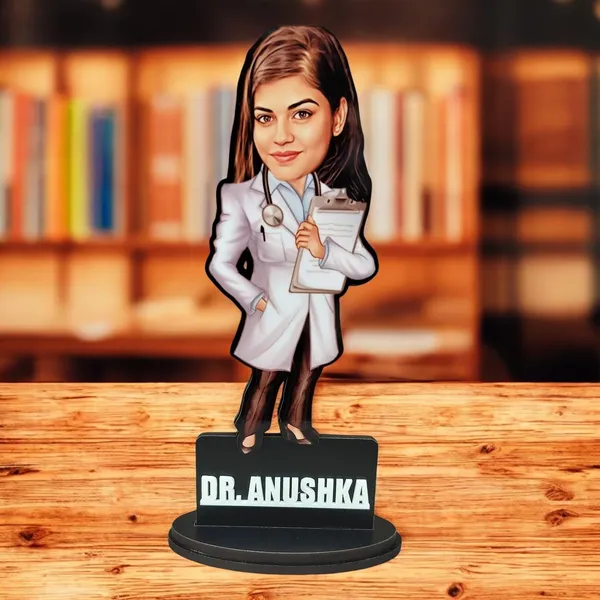Personalized_Doctor_Caricature_with_Stand,_7_Inch_Custom_2D_Wooden_Figurine_with_Acrylic_Nameplate,_Double_Layer_Glossy_Laminated_MDF_Gift_for_Male_&_Female_Doctors,_Surgeon,_Dentist,_Cardiologist_&_Any_Profession