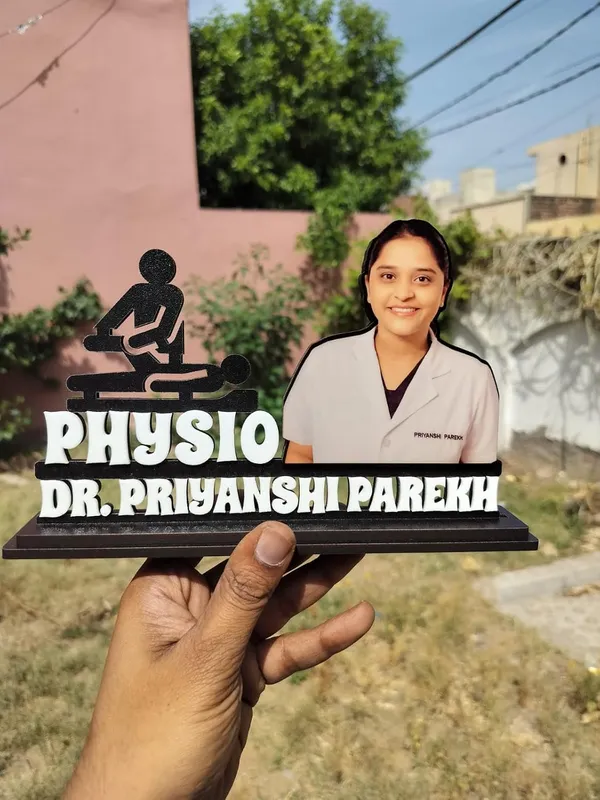 Personalized_Physiotherapist_Caricature_Stand_with_Name_|_Custom_2D_Wooden_MDF_Doctor_Gift_|_Double-Layer_Laminated_MDF_with_Glossy_Finish_|_Gift_for_Men_&_Women