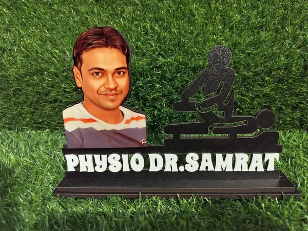 Personalized_Physiotherapist_Caricature_Stand_with_Name_|_Custom_2D_Wooden_MDF_Doctor_Gift_|_Double-Layer_Laminated_MDF_with_Glossy_Finish_|_Gift_for_Men_&_Women