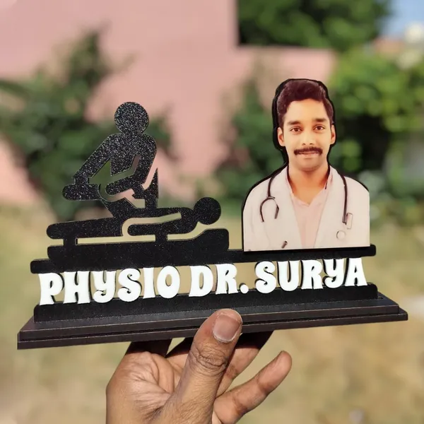Personalized_Physiotherapist_Caricature_Stand_with_Name_|_Custom_2D_Wooden_MDF_Doctor_Gift_|_Double-Layer_Laminated_MDF_with_Glossy_Finish_|_Gift_for_Men_&_Women