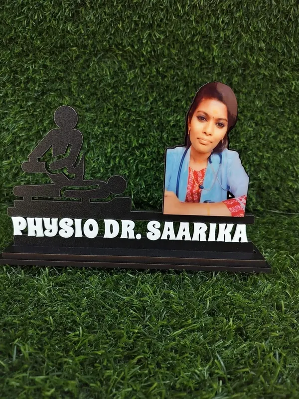 Personalized_Physiotherapist_Caricature_Stand_with_Name_|_Custom_2D_Wooden_MDF_Doctor_Gift_|_Double-Layer_Laminated_MDF_with_Glossy_Finish_|_Gift_for_Men_&_Women