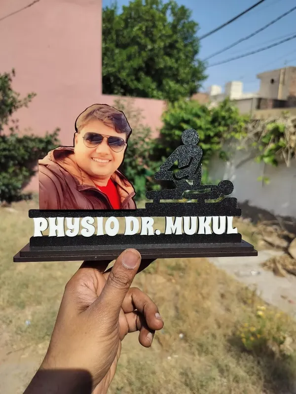 Personalized_Physiotherapist_Caricature_Stand_with_Name_|_Custom_2D_Wooden_MDF_Doctor_Gift_|_Double-Layer_Laminated_MDF_with_Glossy_Finish_|_Gift_for_Men_&_Women