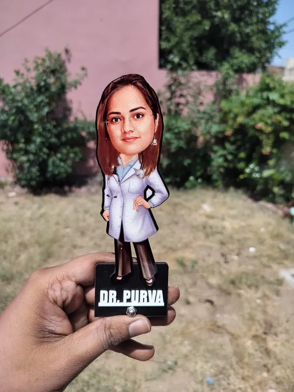 Personalized_7_Inch_Doctor_Caricature_with_Stand_for_Any_Profession_|_Custom_Photo_Cartoon_Figurine_with_Double-Layer_Laminated_MDF_Wood,_Glossy_Finish_&_Acrylic_Name_Lettering_|_Unique_Gift_for_Men_&_Women