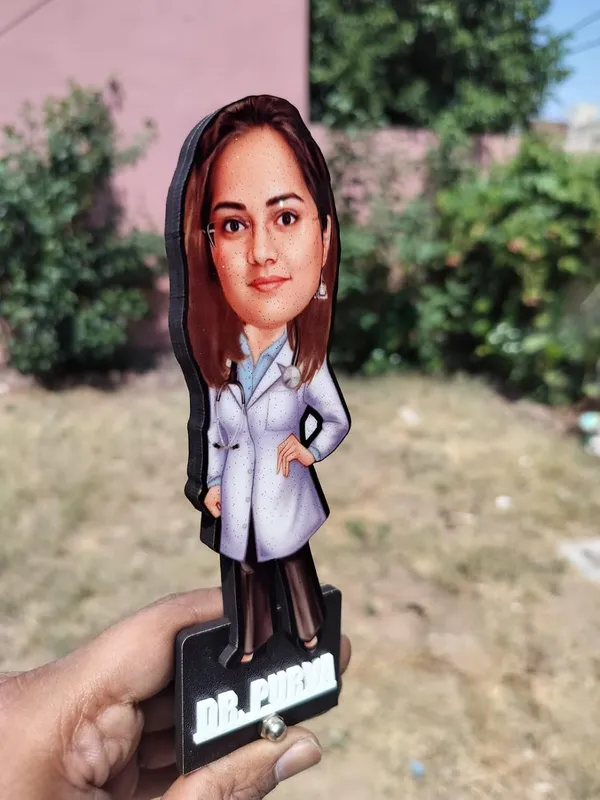 Personalized_7_Inch_Doctor_Caricature_with_Stand_for_Any_Profession_|_Custom_Photo_Cartoon_Figurine_with_Double-Layer_Laminated_MDF_Wood,_Glossy_Finish_&_Acrylic_Name_Lettering_|_Unique_Gift_for_Men_&_Women