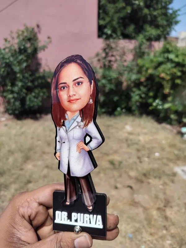 Personalized_7_Inch_Doctor_Caricature_with_Stand_for_Any_Profession_|_Custom_Photo_Cartoon_Figurine_with_Double-Layer_Laminated_MDF_Wood,_Glossy_Finish_&_Acrylic_Name_Lettering_|_Unique_Gift_for_Men_&_Women