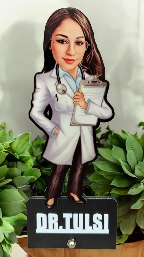 Personalized_Doctor_Caricature_Stand_with_Name_|_Custom_2D_Wooden_MDF_Doctor_Figurine_with_Glossy_Finish_|_Personalized_Medical_Gift_for_Men_&_Women