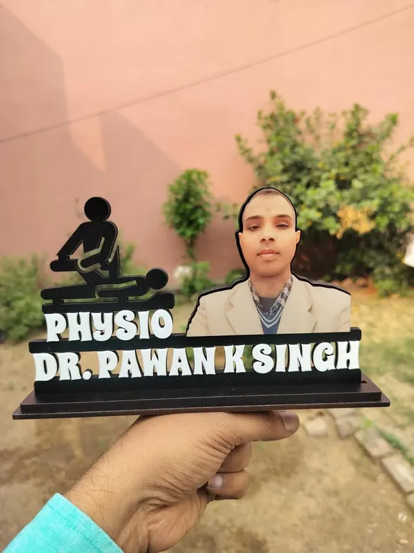 Personalized_Physiotherapist_Caricature_Gift_for_Men_&_Women_|_Custom_2D_Wooden_MDF_Standee_with_Acrylic_Name_|_Double_Layer_Glossy_Finish_|_Physiotherapy_Clinic_Gift
