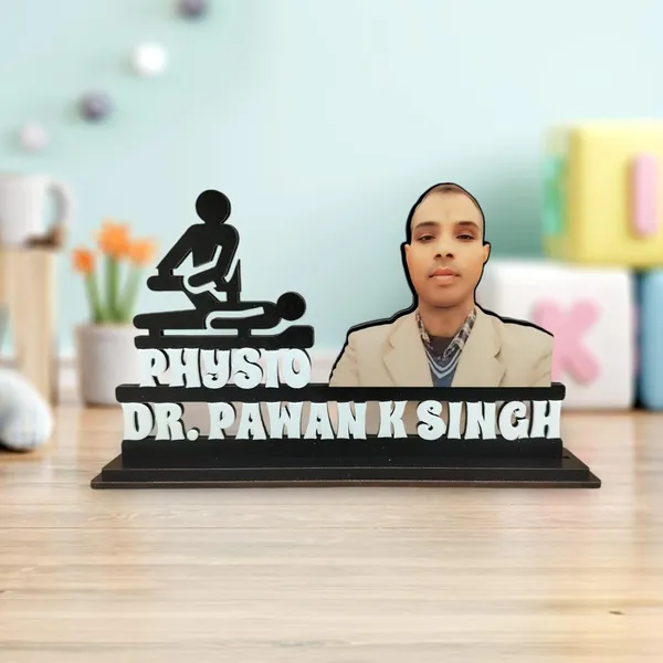 Personalized_Physiotherapist_Caricature_Gift_for_Men_&_Women_|_Custom_2D_Wooden_MDF_Standee_with_Acrylic_Name_|_Double_Layer_Glossy_Finish_|_Physiotherapy_Clinic_Gift