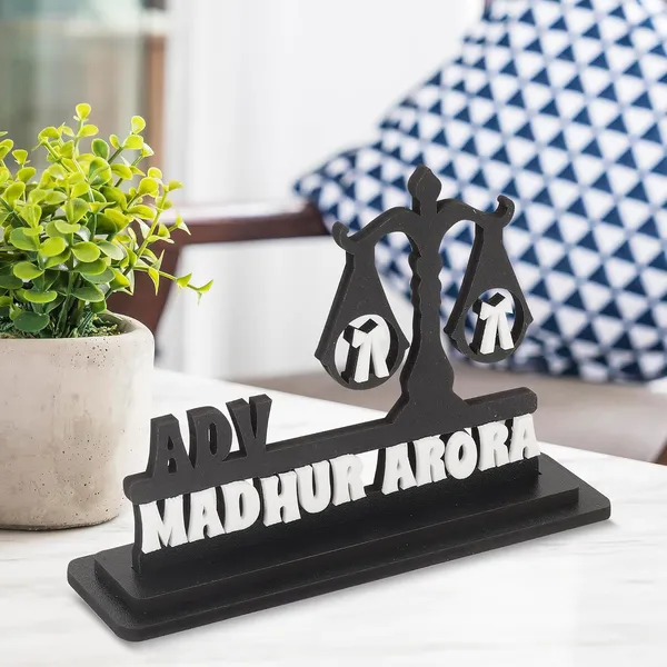 Personalized_Advocate_Name_Plate_for_Lawyers_&_Legal_Professionals_|_Black_Wooden_MDF_Desk_Name_Plate_with_White_Acrylic_Letters,_Justice_Scale_Design,_6.5_x_4.5_Inch_Tabletop_Name_Sign_with_Stand