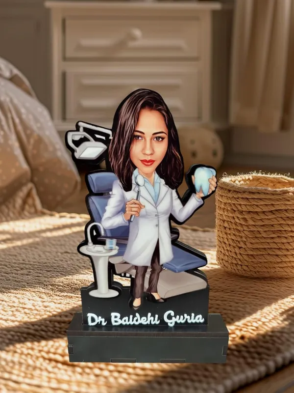 Personalized_Dentist_Caricature_Gift_for_Men_&_Women_|_Custom_2D_Wooden_MDF_Standee_with_Acrylic_Name_|_Double_Layer_Glossy_Finish_|_Dentist_Birthday_&_Clinic_Gift