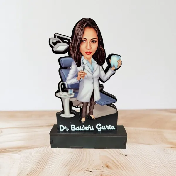 Personalized_Dentist_Caricature_Gift_for_Men_&_Women_|_Custom_2D_Wooden_MDF_Standee_with_Acrylic_Name_|_Double_Layer_Glossy_Finish_|_Dentist_Birthday_&_Clinic_Gift