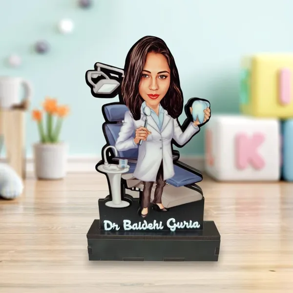 Personalized_Dentist_Caricature_Gift_for_Men_&_Women_|_Custom_2D_Wooden_MDF_Standee_with_Acrylic_Name_|_Double_Layer_Glossy_Finish_|_Dentist_Birthday_&_Clinic_Gift