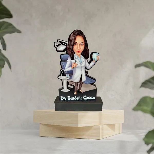 Personalized_Dentist_Caricature_Gift_for_Men_&_Women_|_Custom_2D_Wooden_MDF_Standee_with_Acrylic_Name_|_Double_Layer_Glossy_Finish_|_Dentist_Birthday_&_Clinic_Gift