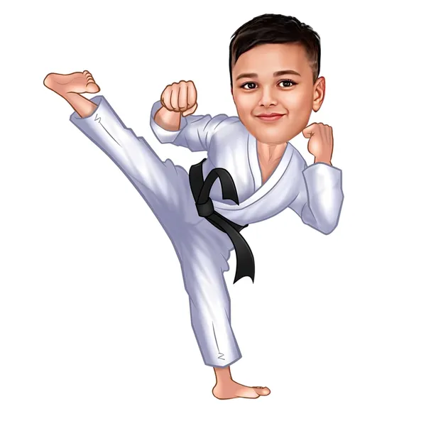 Personalized_2D_Karate_Caricature_with_Name_|_Custom_Martial_Arts_Wooden_Standee_|_Double_Layer_Laminated_MDF_with_Glossy_Finish_|_Unique_Gift_for_Boys,_Girls,_Men_&_Women