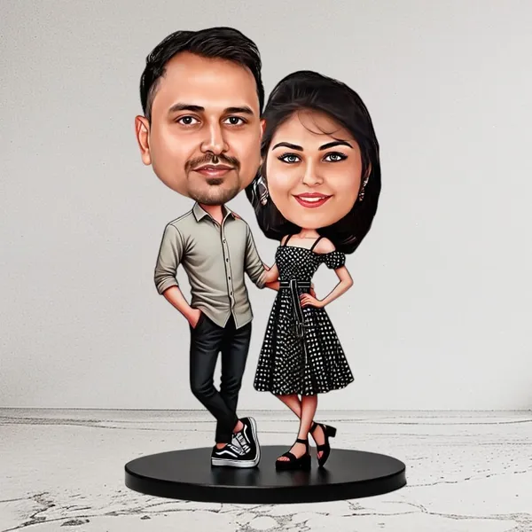 Personalized_7_Inch_Couple_Caricature_with_Stand_for_Any_Profession_|_Custom_Photo_Cartoon_Figurine_for_Husband,_Wife_&_Couples_|_Double-Layer_Laminated_MDF_Wood,_Glossy_Finish_&_Acrylic_Name_Letters_|_Unique_Gift_for_Men_&_Women