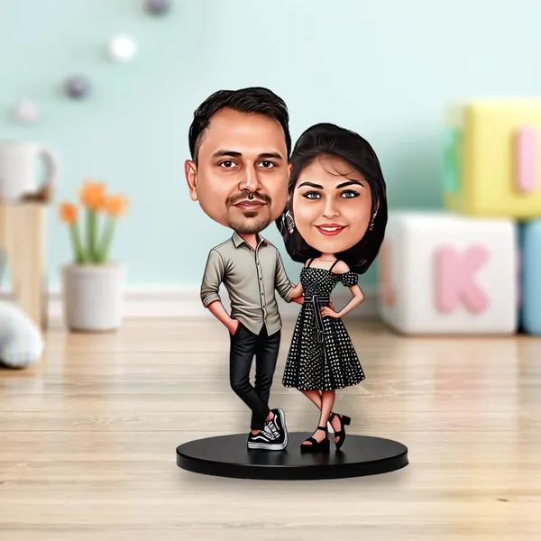 Personalized_7_Inch_Couple_Caricature_with_Stand_for_Any_Profession_|_Custom_Photo_Cartoon_Figurine_for_Husband,_Wife_&_Couples_|_Double-Layer_Laminated_MDF_Wood,_Glossy_Finish_&_Acrylic_Name_Letters_|_Unique_Gift_for_Men_&_Women