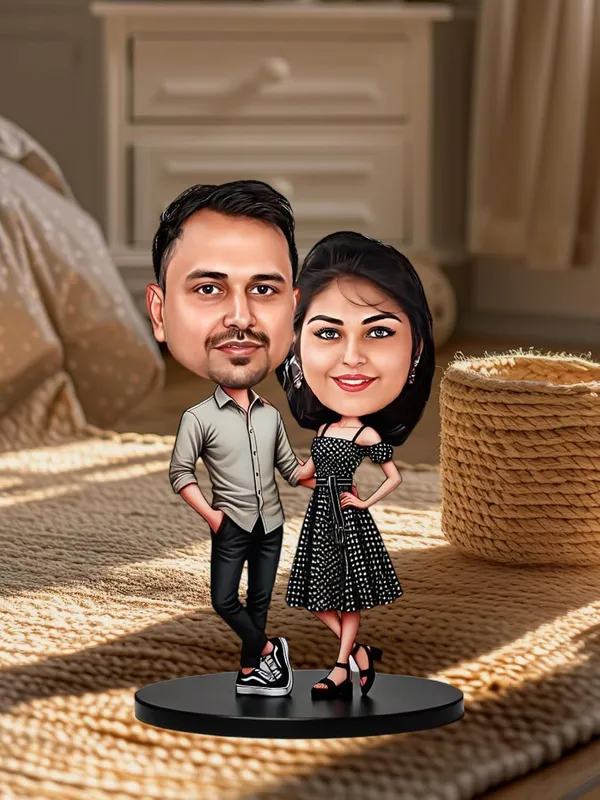 Personalized_7_Inch_Couple_Caricature_with_Stand_for_Any_Profession_|_Custom_Photo_Cartoon_Figurine_for_Husband,_Wife_&_Couples_|_Double-Layer_Laminated_MDF_Wood,_Glossy_Finish_&_Acrylic_Name_Letters_|_Unique_Gift_for_Men_&_Women