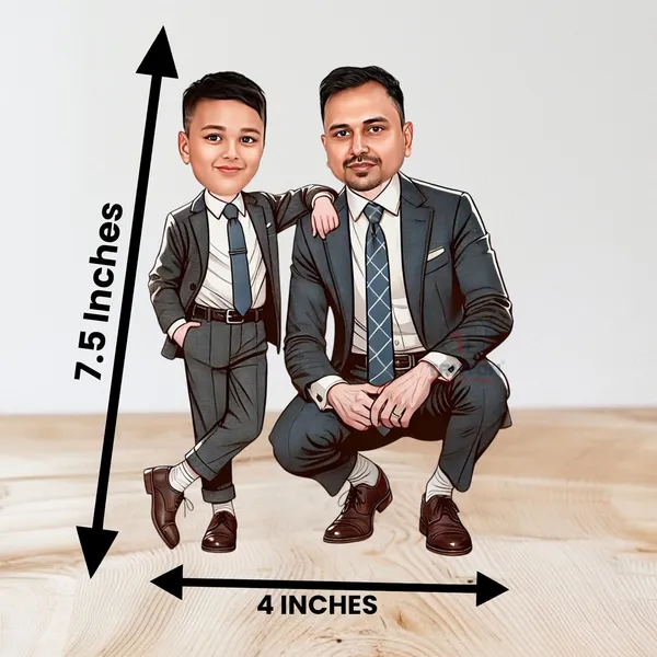 Personalized_Father_and_Son_Caricature_Standee_|_Custom_2D_Family_Cartoon_on_Double-Layer_Laminated_MDF_Wood_with_Acrylic_Name_|_7_Inch_Glossy_Gift_for_Dad,_Son_&_Any_Profession